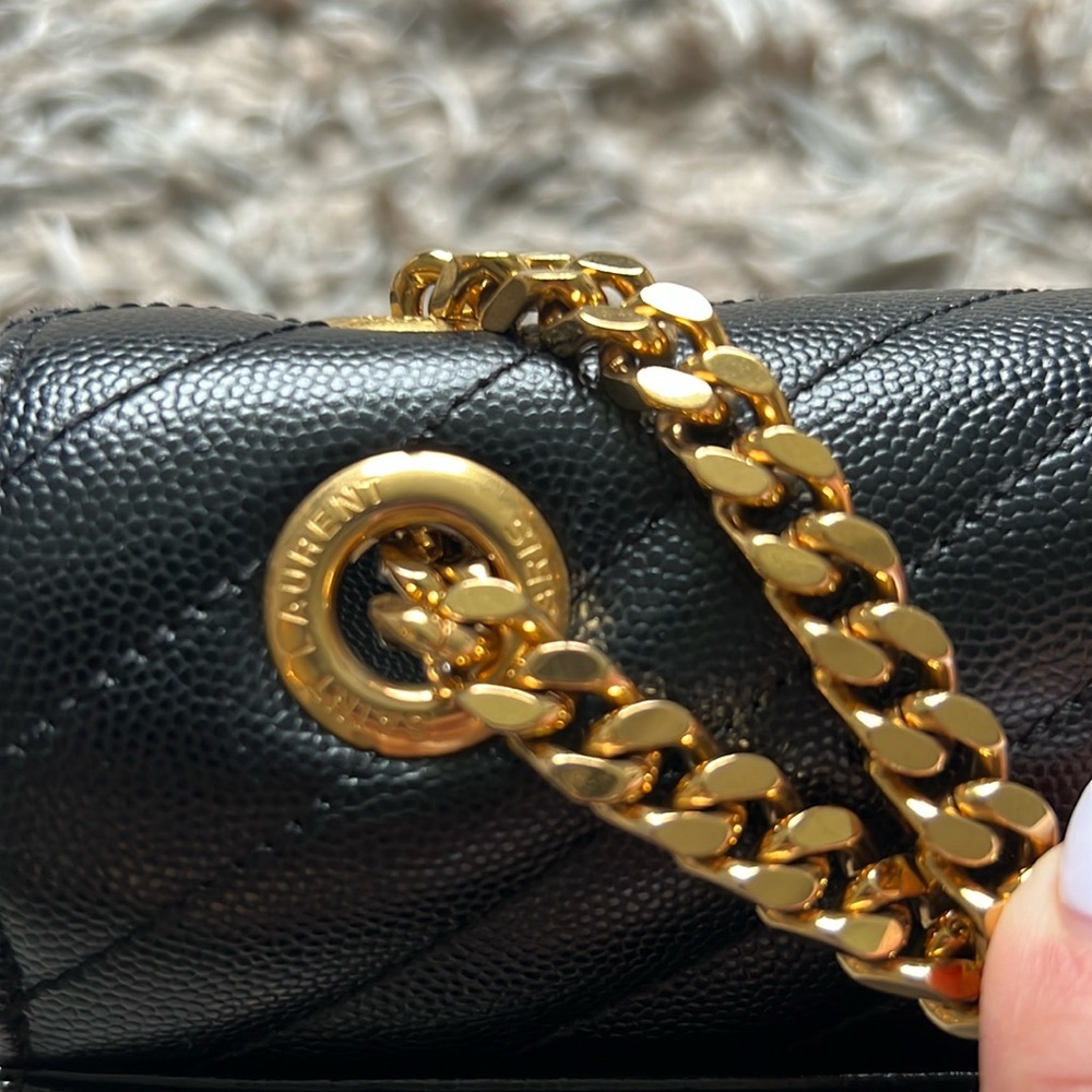 Yves Saint Laurent Black Quilted Leather Shoulder Bag - large AUTHENTIC - Picture 9 of 17